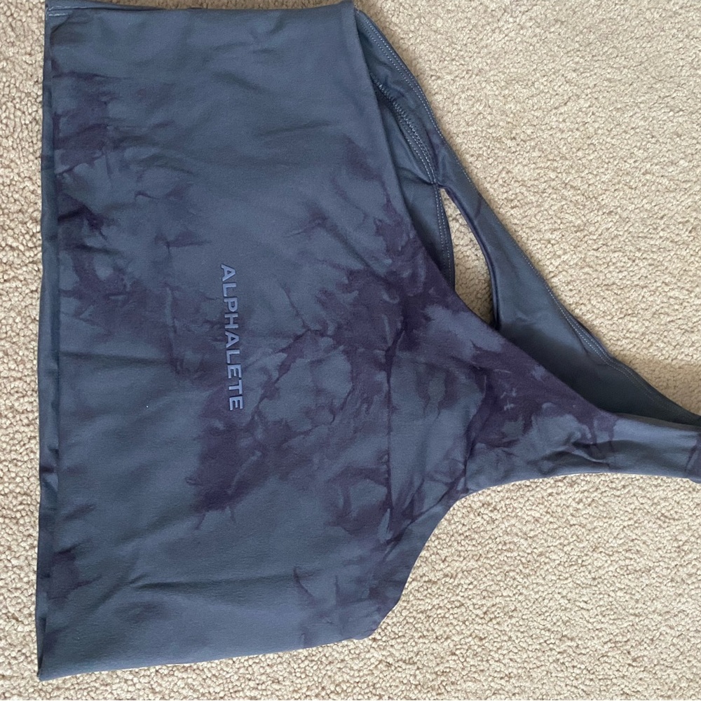 alphalete one shoulder sports bra with chest opening